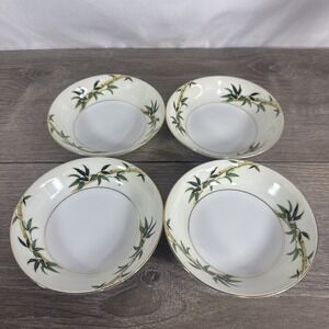 Vintage Narumi Japan Bali Hai Bamboo Fruit Dessert Bowl 5 3/8" Round Set of 4